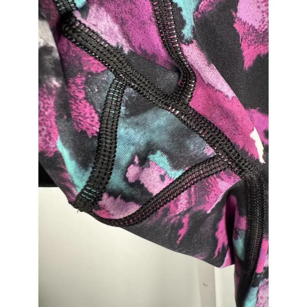 Lululemon Wunder Under Pant (Hi-Rise) Midnight Bloom Black Deep Fuschia Size 4